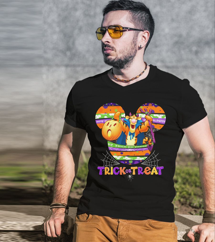 Tigger Trick Or Treat Halloween Mickey Ears T-Shirt