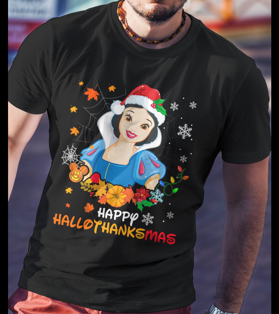 Happy Hallothanksmas Snow White Holiday Fusion T-Shirt