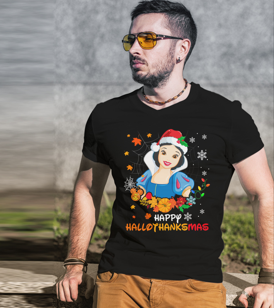 Happy Hallothanksmas Snow White Holiday Fusion T-Shirt