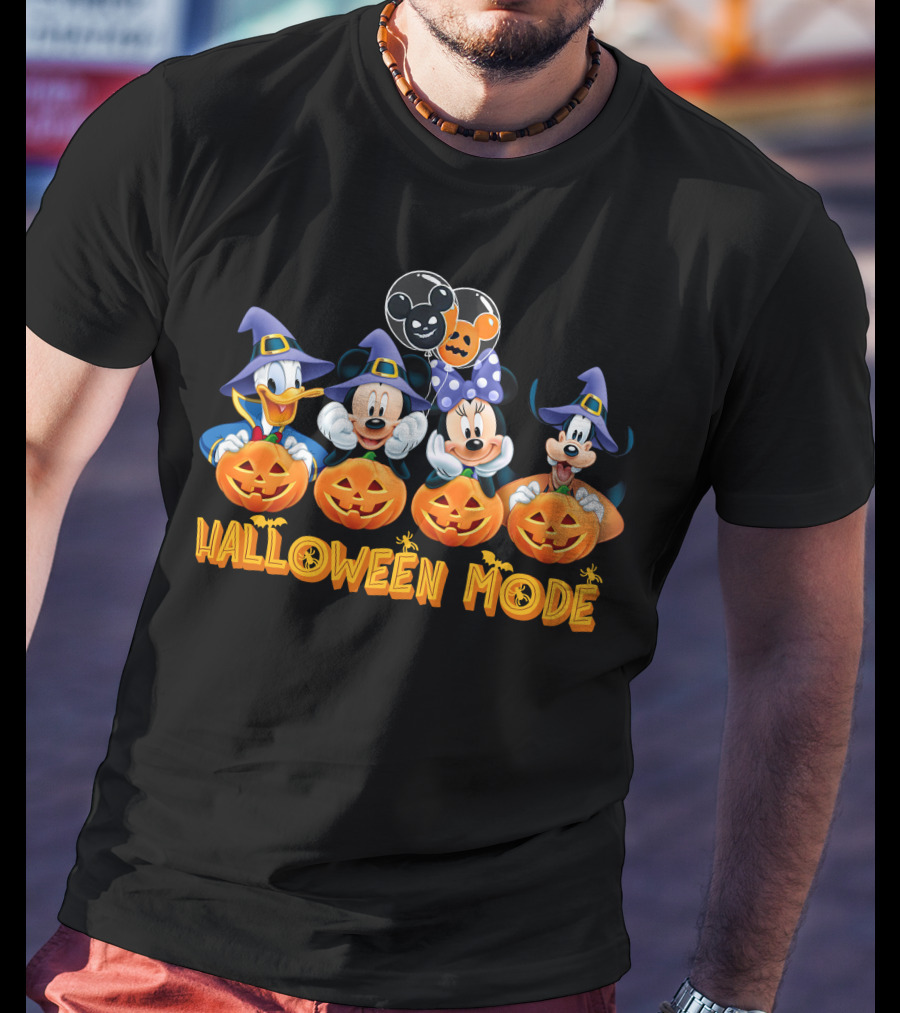 Mickey & Friends Halloween Mode With Pumpkins And Witch Hats T-Shirt
