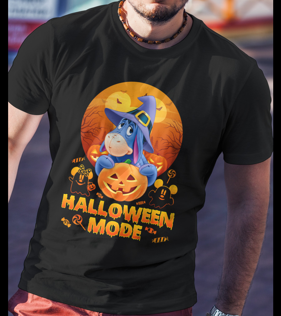 Eeyore Halloween Mode Pumpkins And Candy T-Shirt