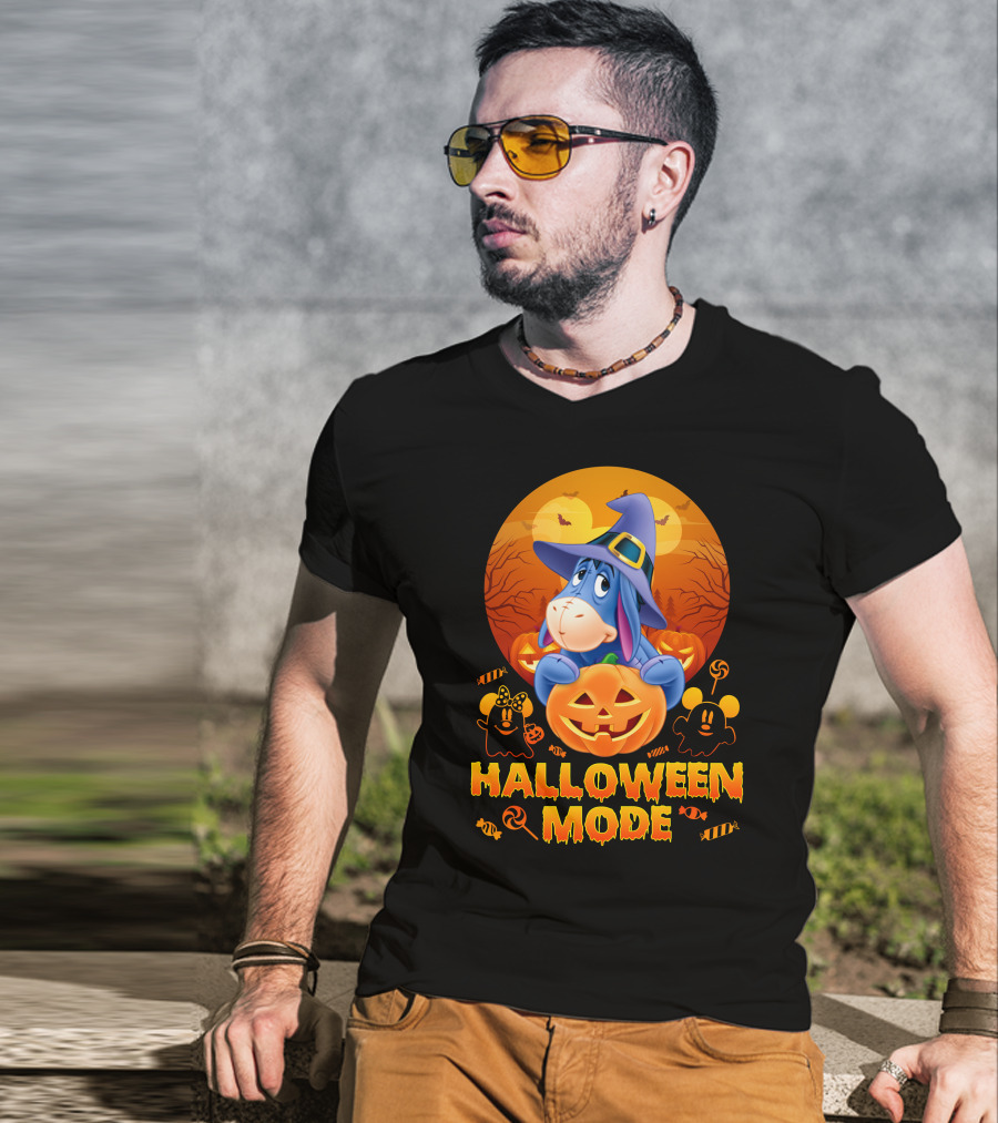Eeyore Halloween Mode Pumpkins And Candy T-Shirt