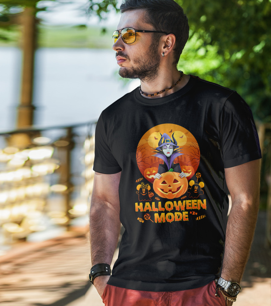 Maleficent Halloween Mode Pumpkin Patch Ghosts Bat Candy T-Shirt