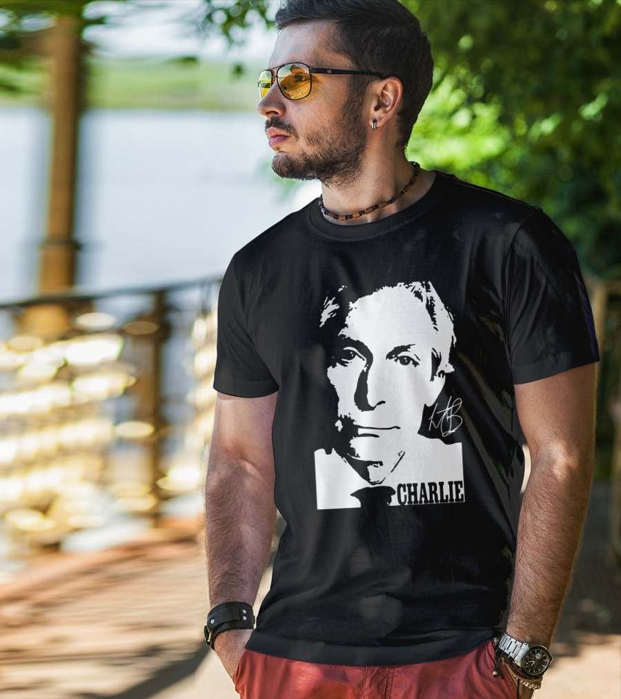 Charlie Thanks For Mermories Black And White T-Shirt