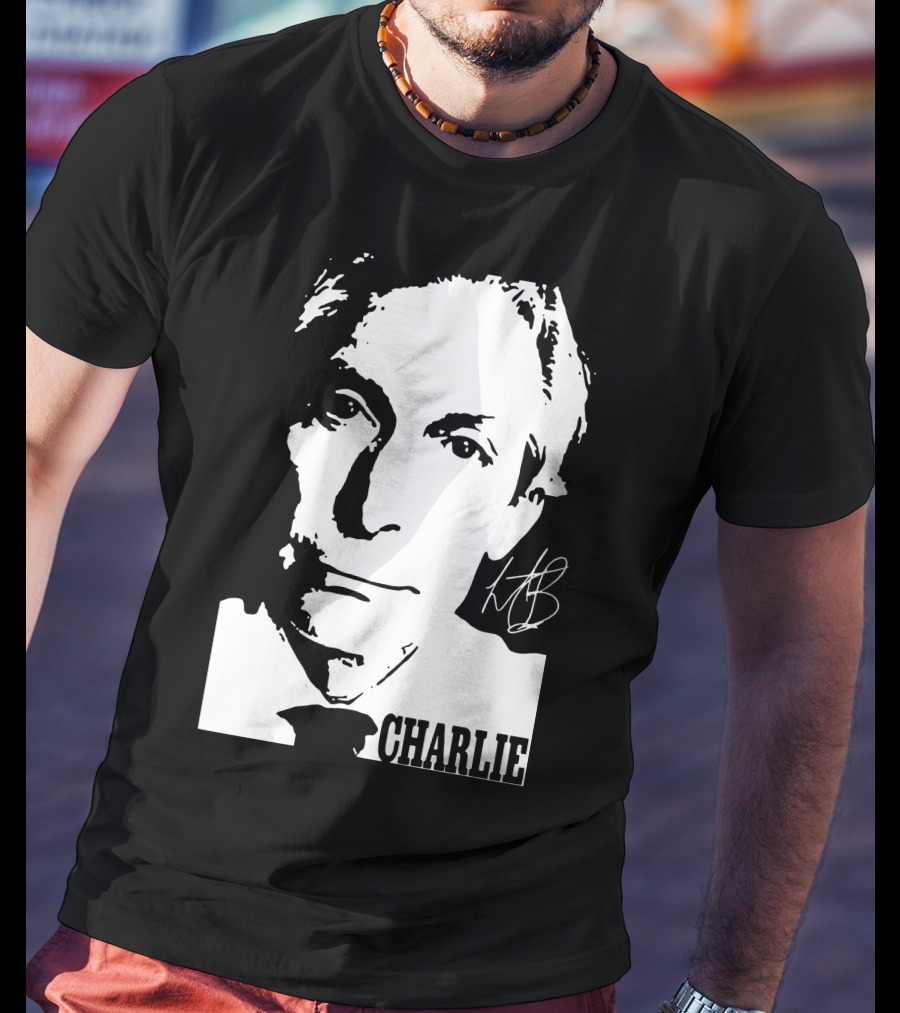 Charlie Thanks For Mermories Black And White T-Shirt