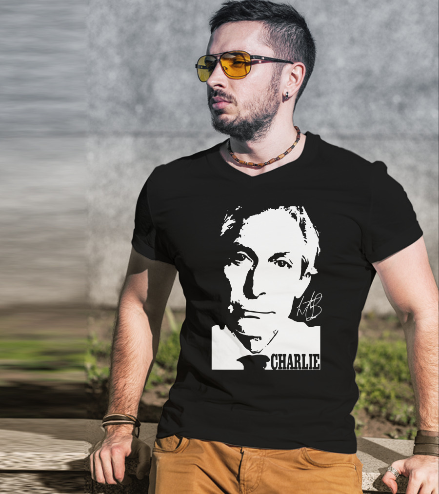 Charlie Thanks For Mermories Black And White T-Shirt