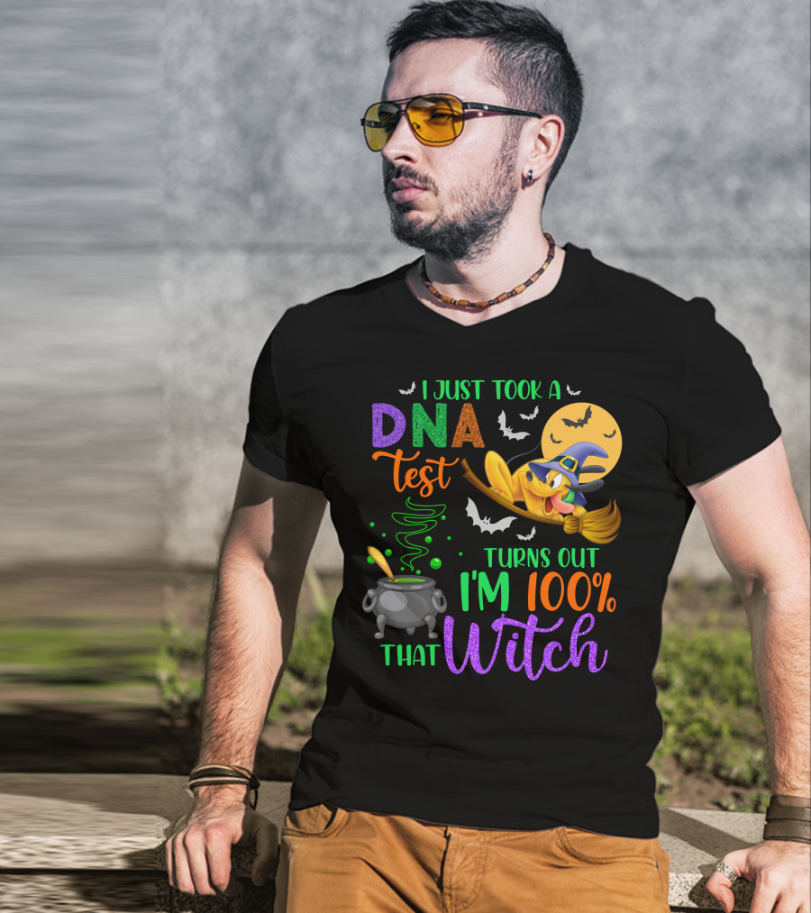 I Just Took A Dna Test Turns Out I'm 100% That Witch Halloween Bats Cauldron Pluto-D T-Shirt