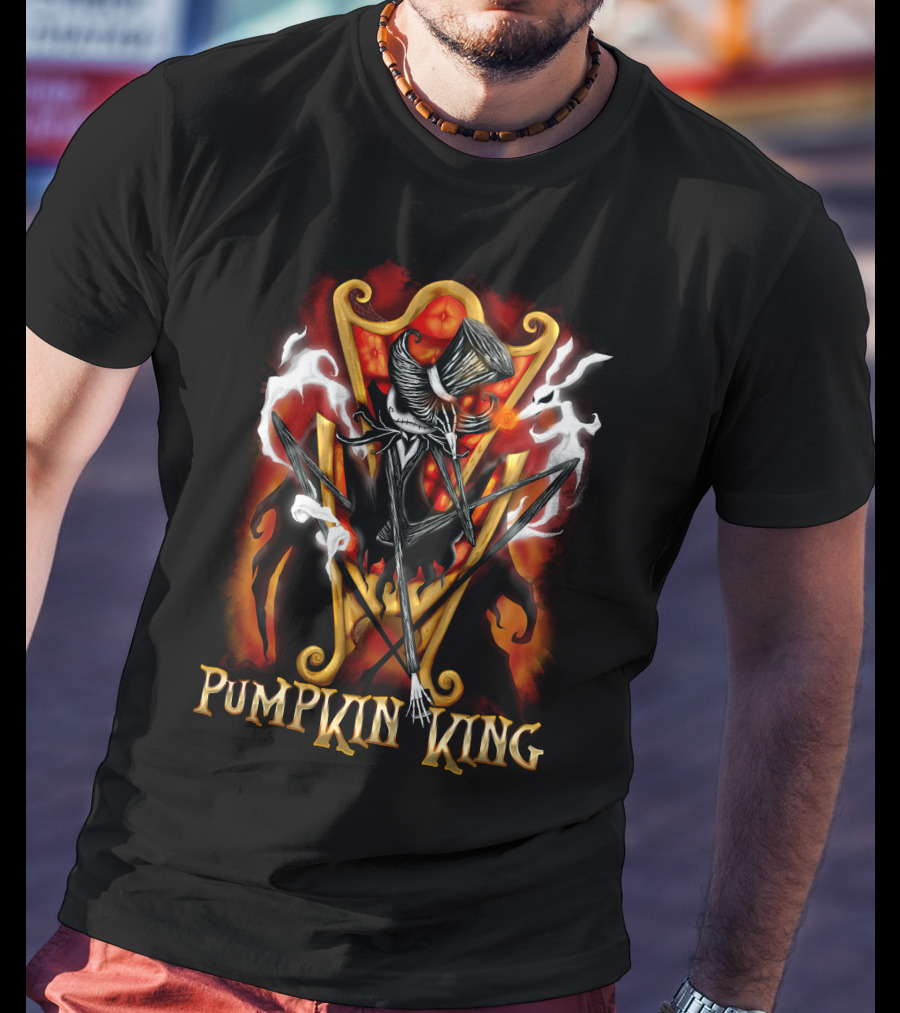 Jack Pumpkin King Throne Of Flames T-Shirt