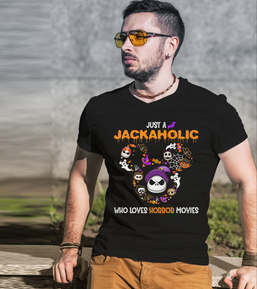 Just A Jackaholic Who Loves Horror Movies T-Shirt