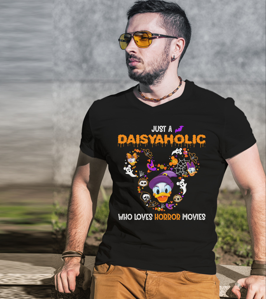 Just A Daisyaholic Who Loves Horror Movies T-Shirt