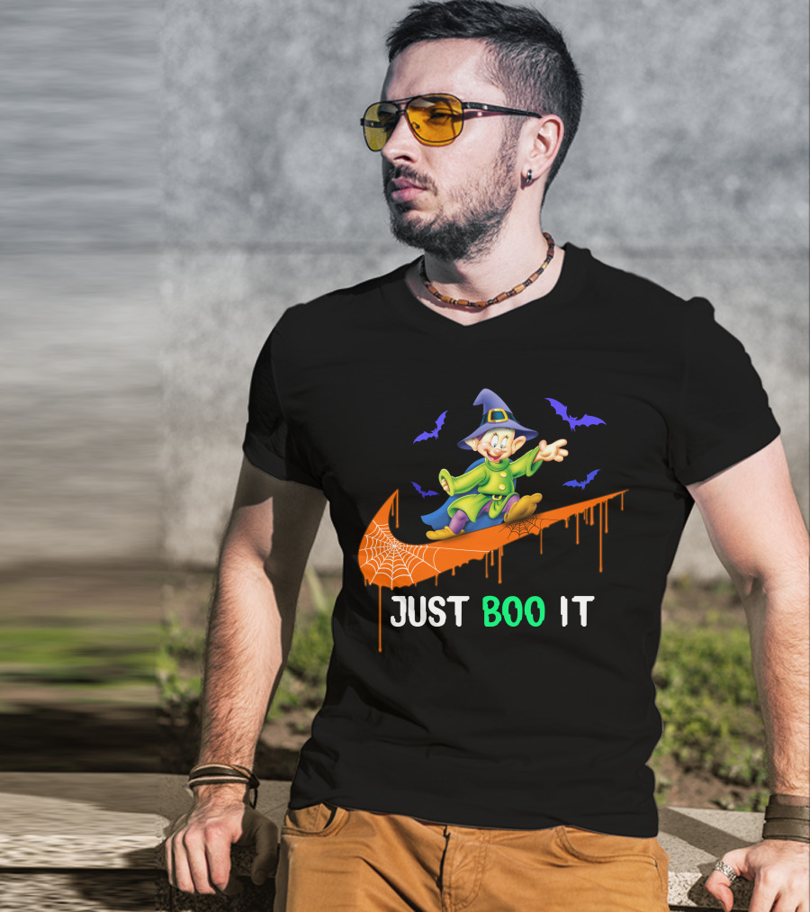 Just Boo It Dopey Halloween Bats Nike Swoosh T-Shirt