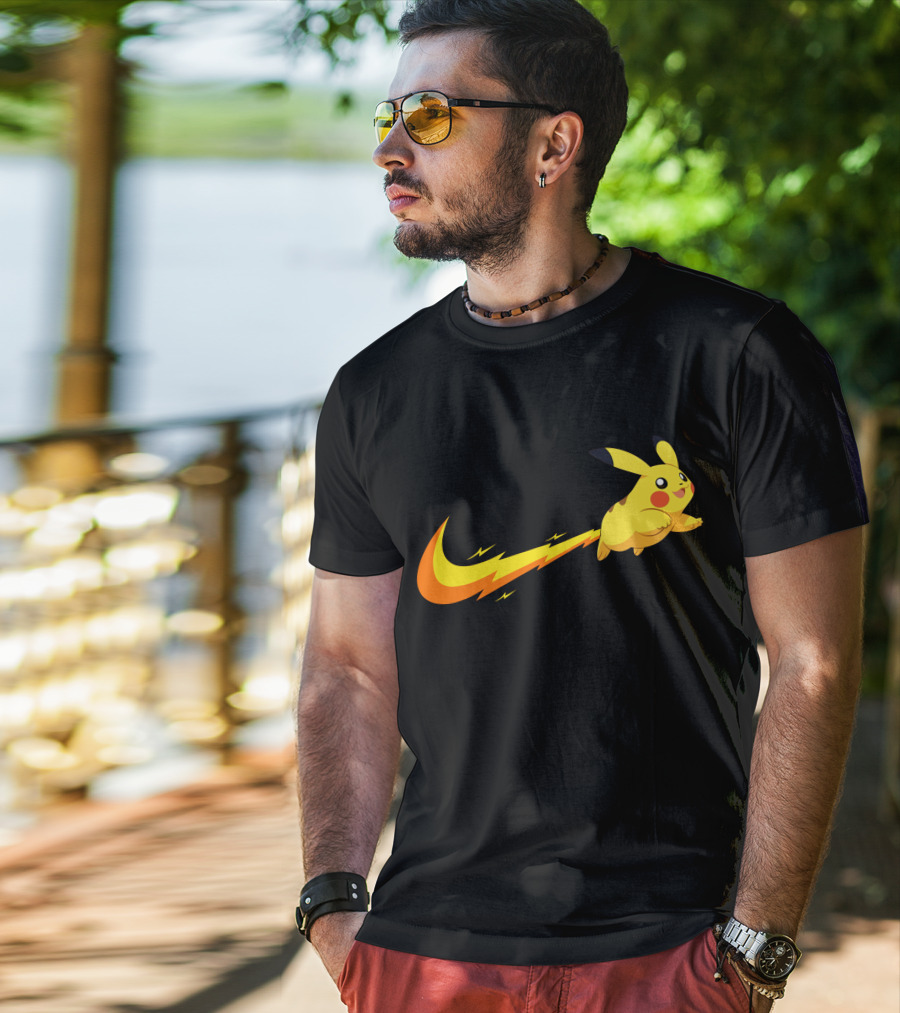 Pikachu Lightning Bolt Power Jump T-Shirt