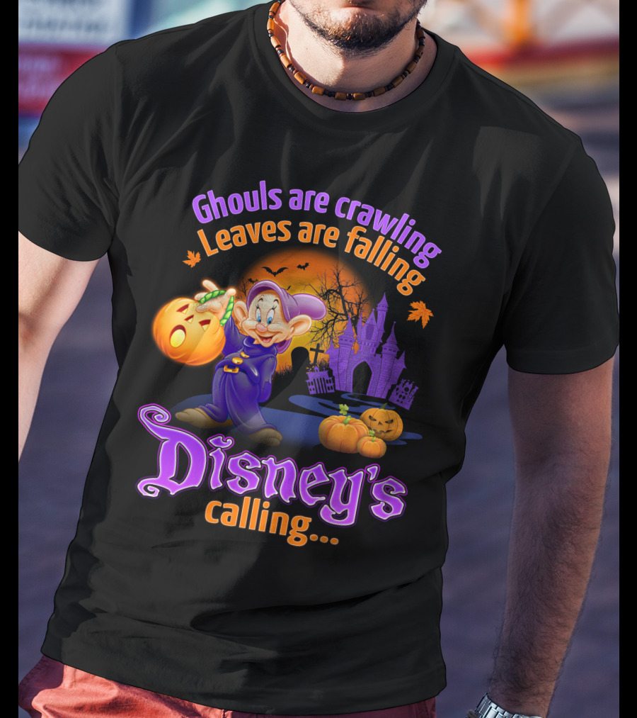 Ghouls Are Crawling Leaves Are Falling Disney's Calling Dopey Halloween T-Shirt