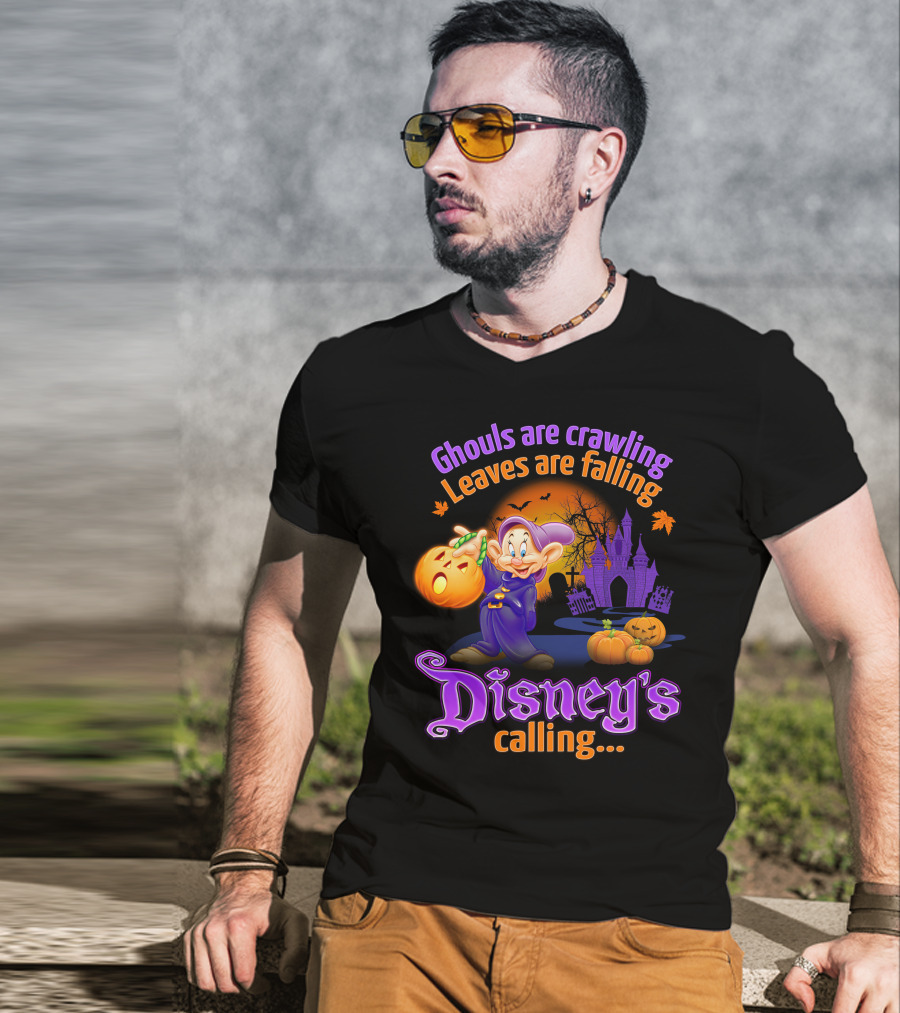 Ghouls Are Crawling Leaves Are Falling Disney's Calling Dopey Halloween T-Shirt