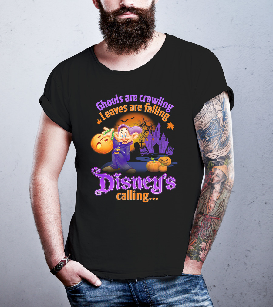 Ghouls Are Crawling Leaves Are Falling Disney's Calling Dopey Halloween T-Shirt
