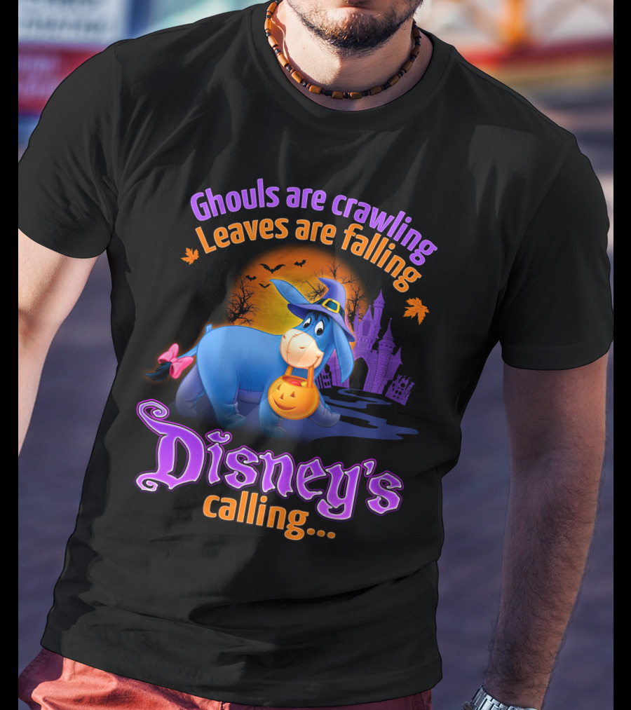 Ghouls Are Crawling Leaves Are Falling Disney's Calling Eeyore Halloween T-Shirt