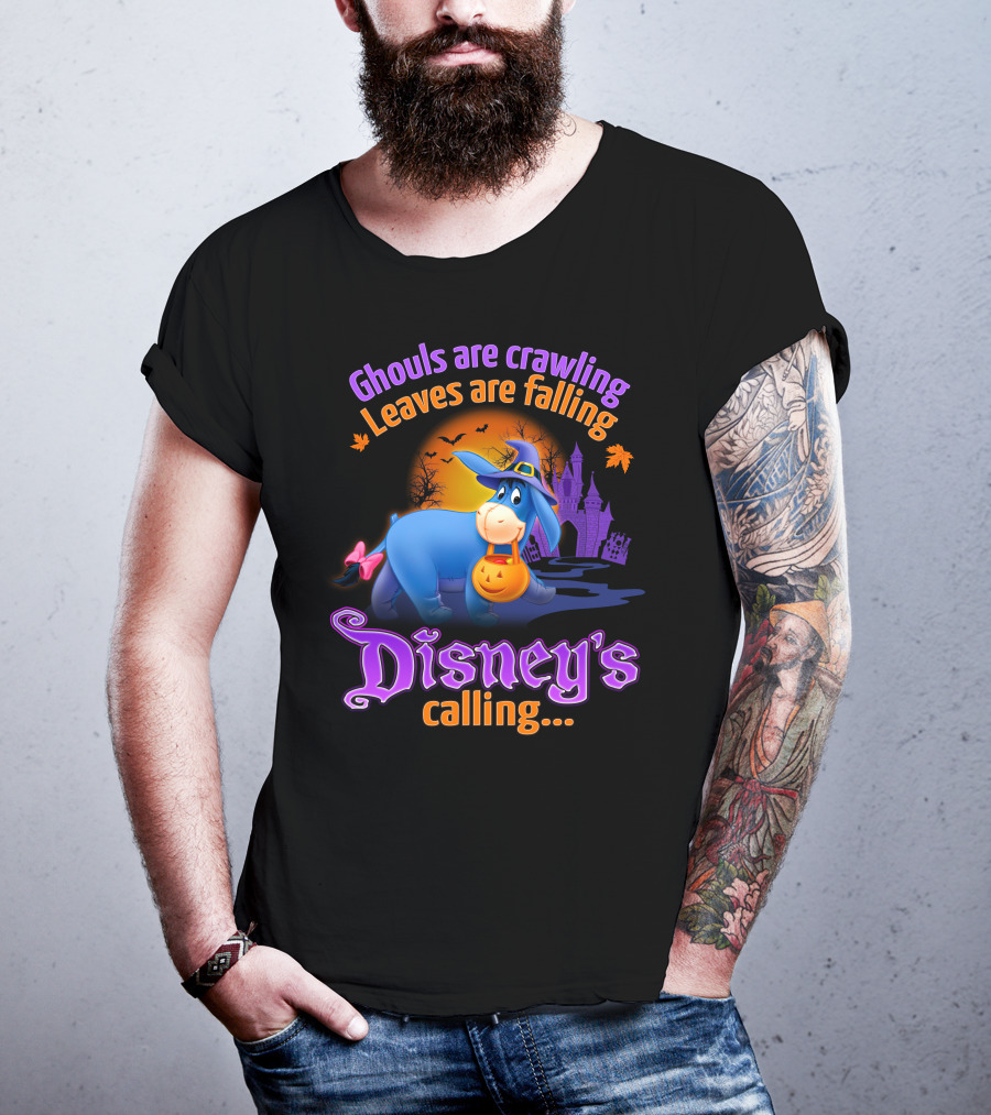 Ghouls Are Crawling Leaves Are Falling Disney's Calling Eeyore Halloween T-Shirt
