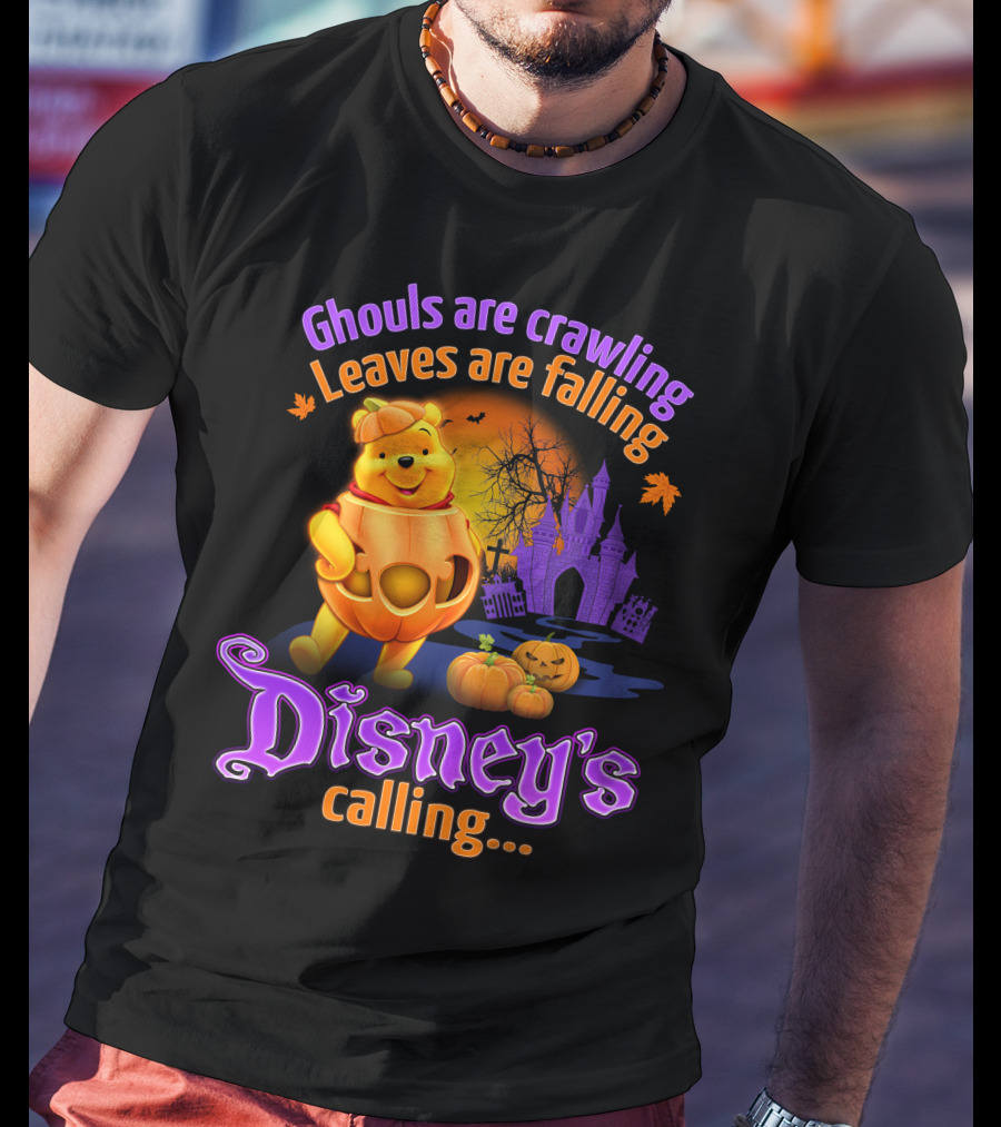 Ghouls Are Crawling Leaves Are Falling Disney's Calling Winnie The Pooh Halloween T-Shirt