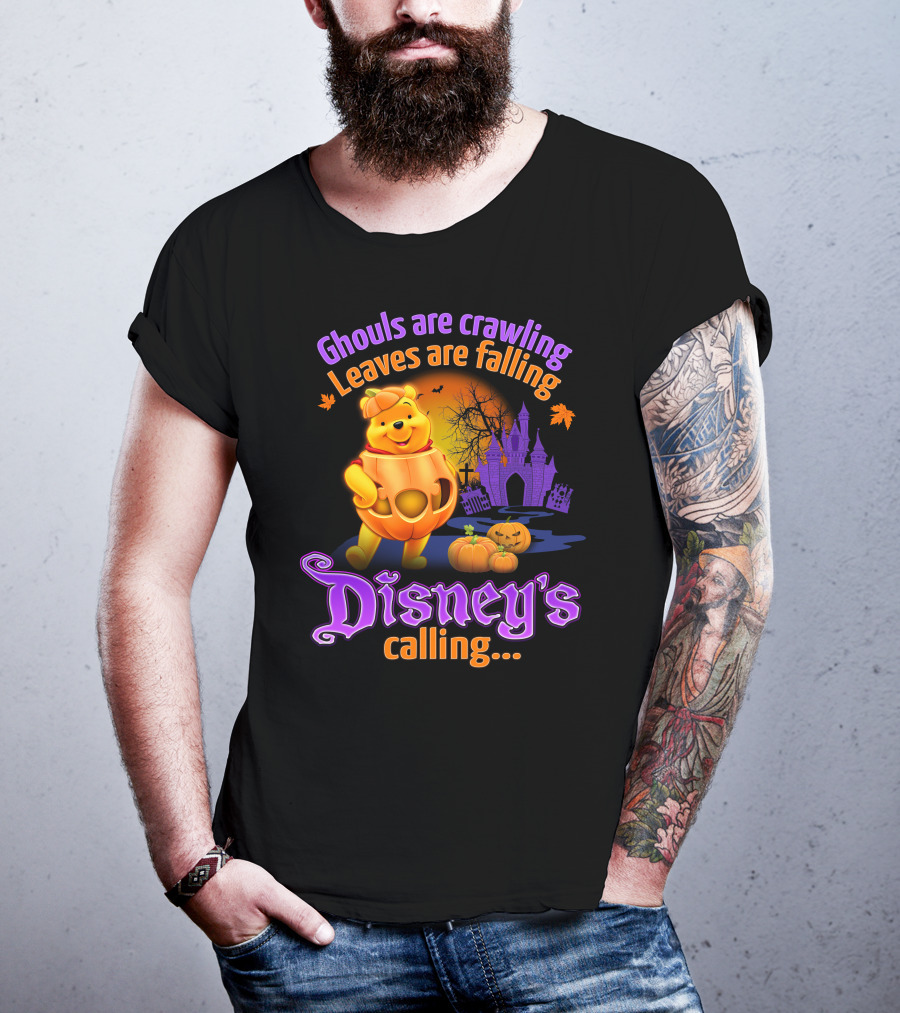 Ghouls Are Crawling Leaves Are Falling Disney's Calling Winnie The Pooh Halloween T-Shirt