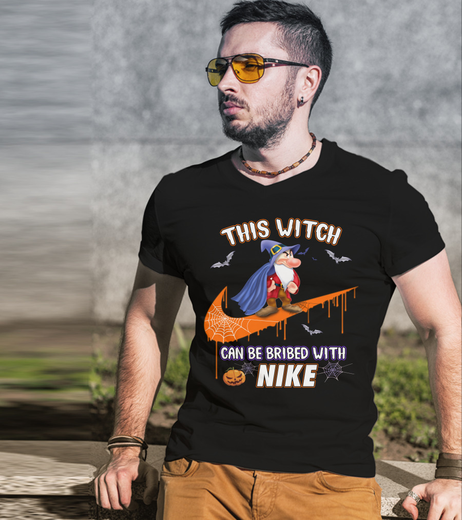 This Witch Can Be Bribed With Nike Wizard Pumpkin Bat Halloween T-Shirt