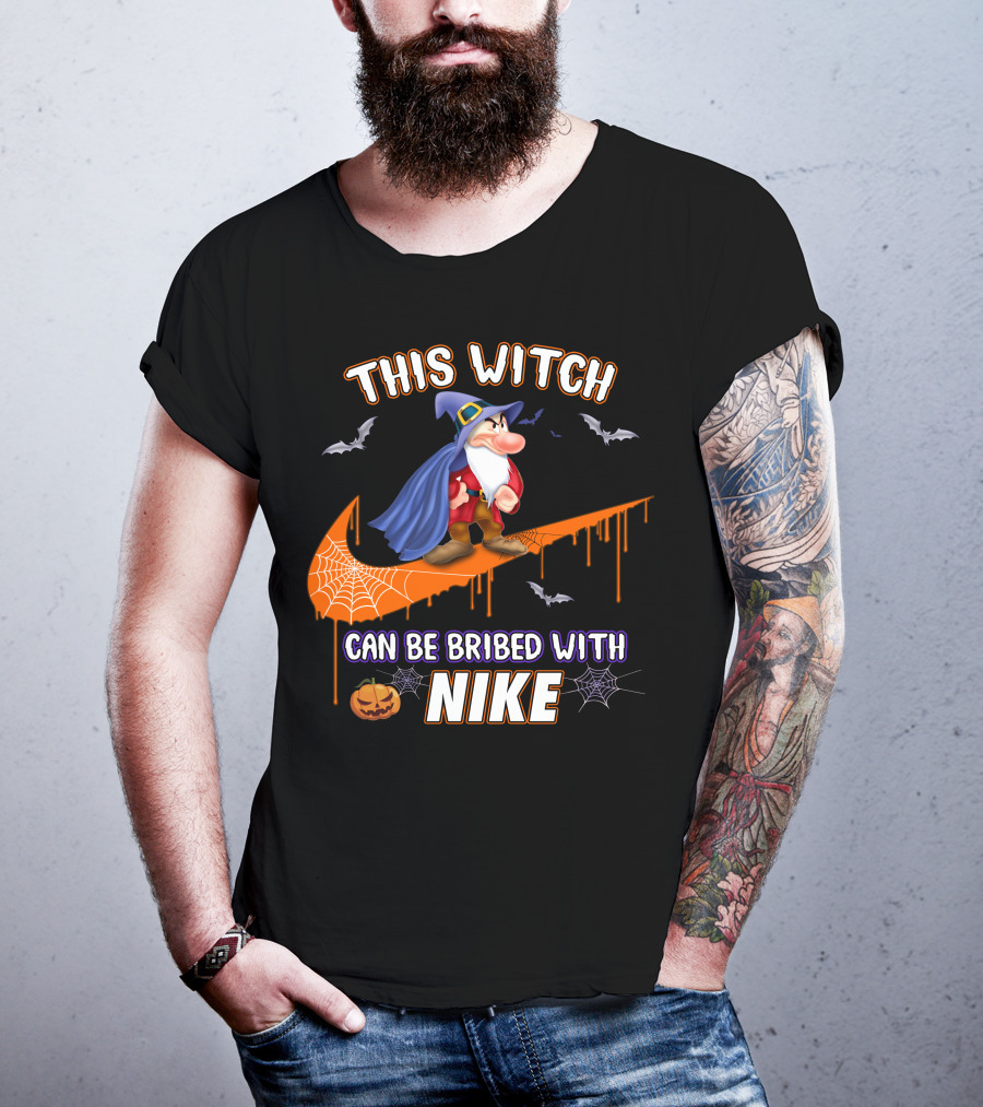 This Witch Can Be Bribed With Nike Wizard Pumpkin Bat Halloween T-Shirt