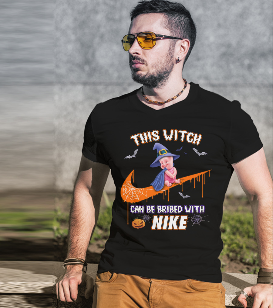 This Witch Can Be Bribed With Nike Piglet Halloween Theme T-Shirt