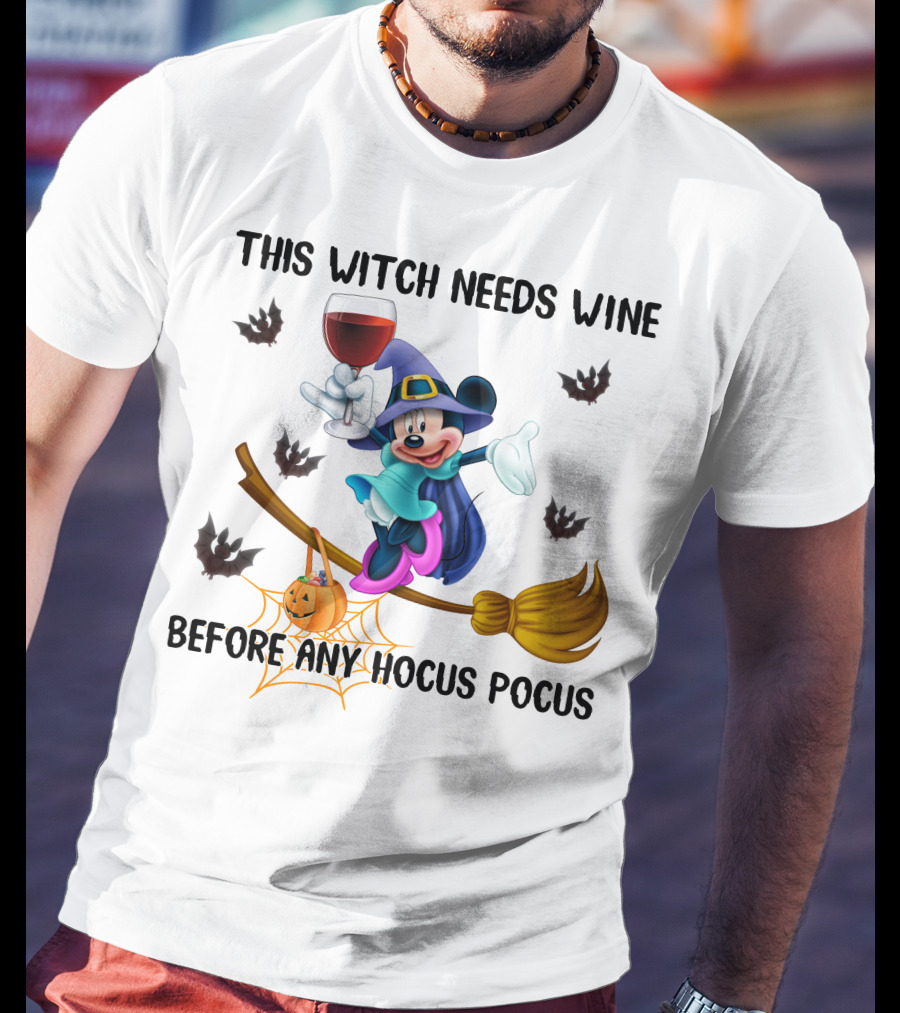 This Witch Needs Wine Before Any Hocus Pocus Minnie T-Shirt