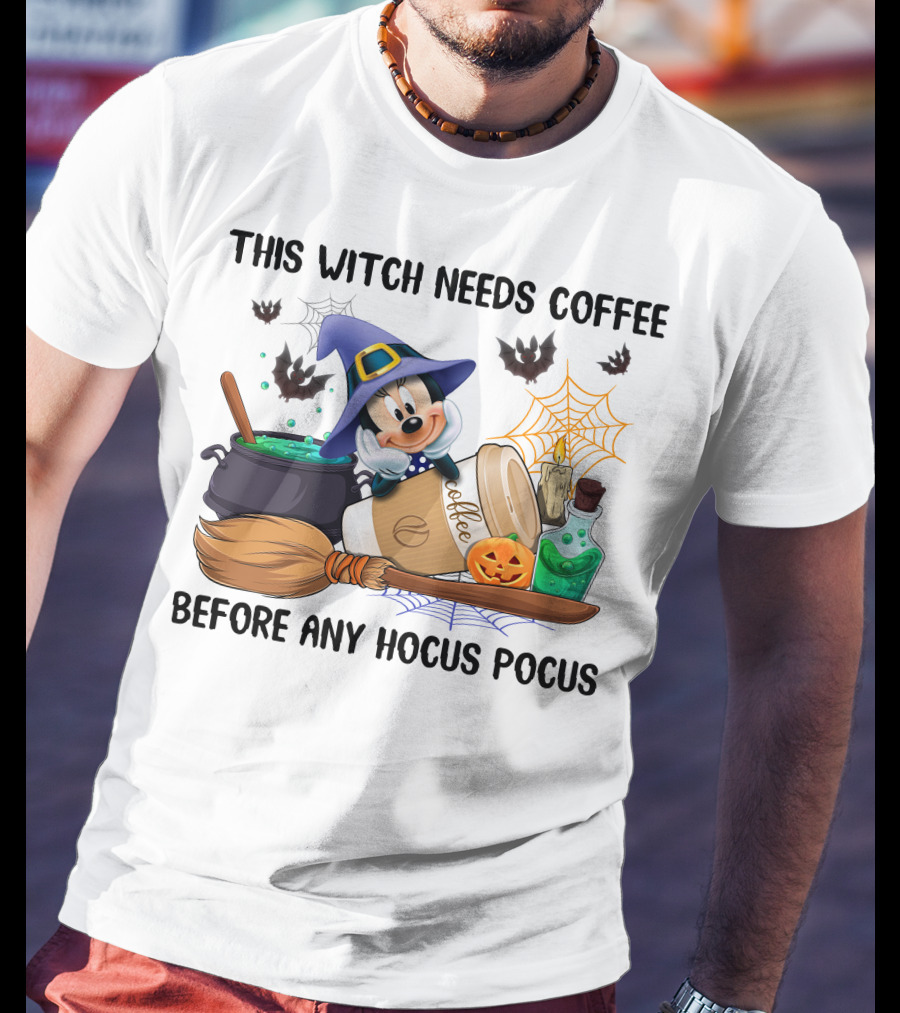Minnie This Witch Needs Coffee Before Any Hocus Pocus T-Shirt