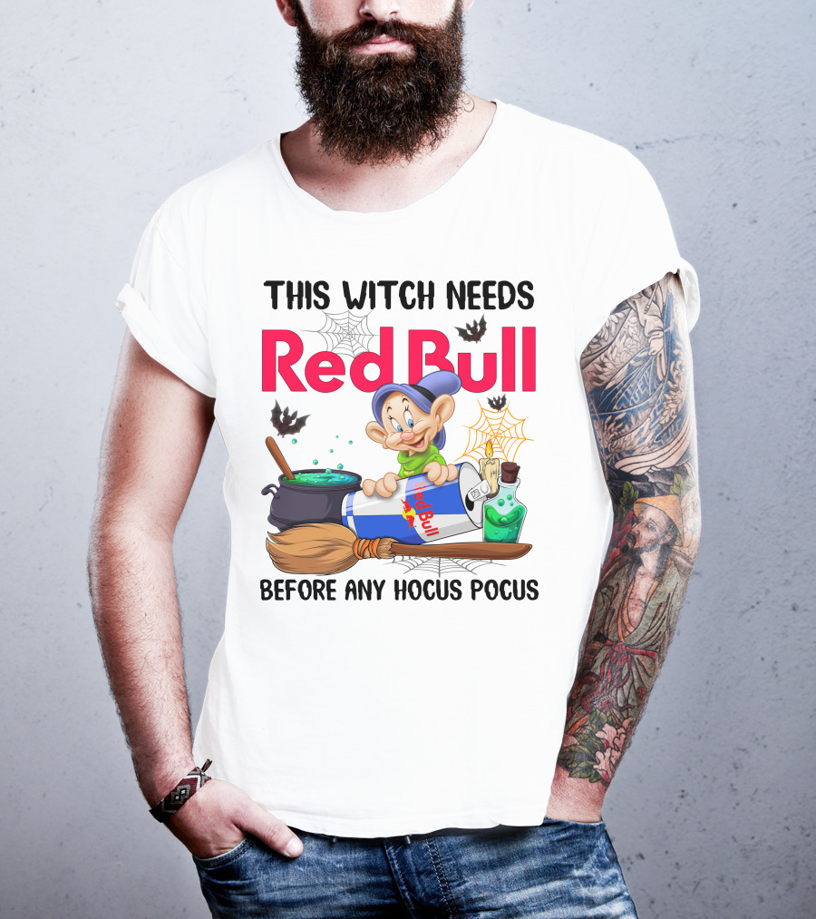 This Witch Needs Red Bull Before Any Hocus Pocus Dopey T-Shirt
