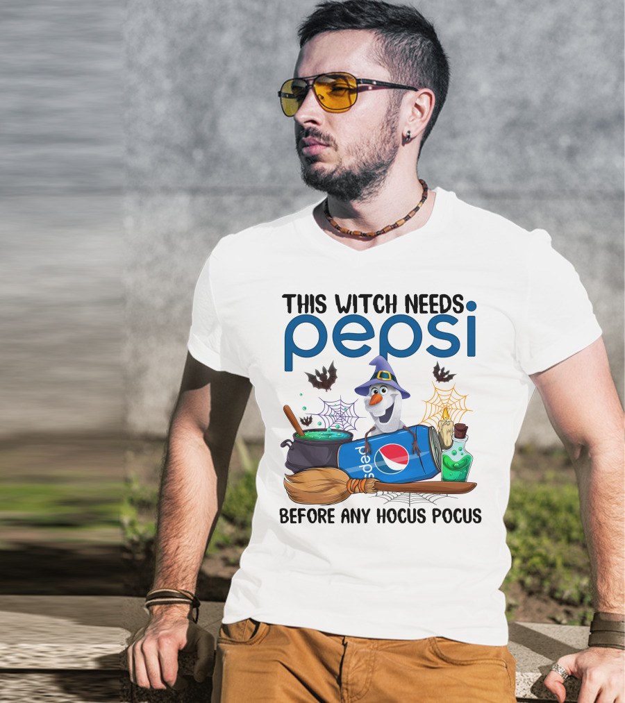 This Witch Needs Pepsi Before Any Hocus Pocus Olaf T-Shirt