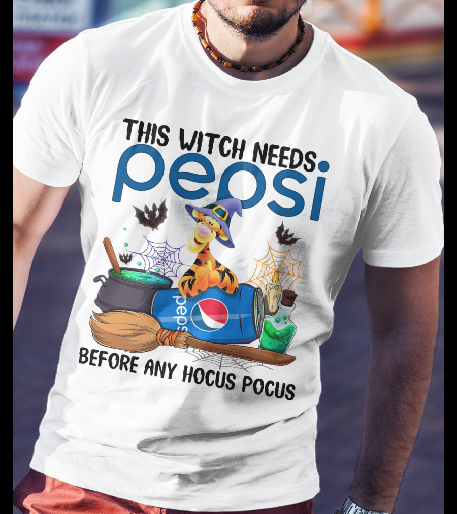 This Witch Needs Pepsi Before Any Hocus Pocus Tigger T-Shirt