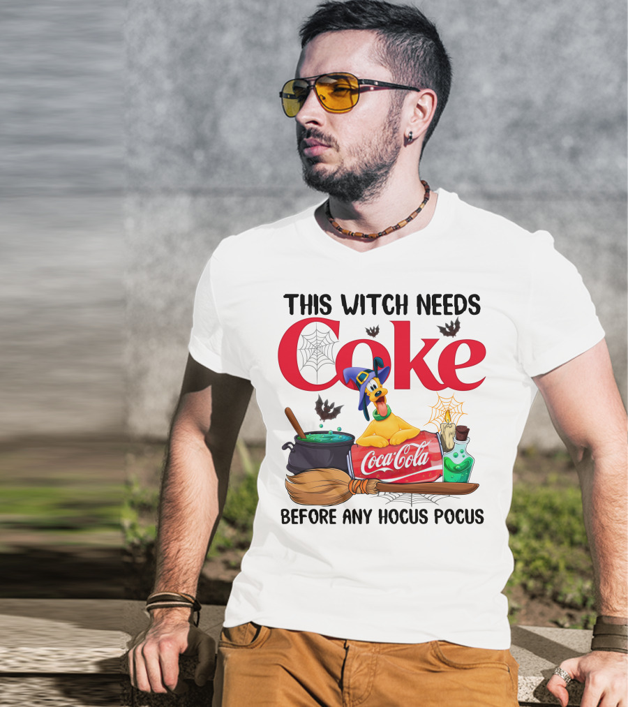 This Witch Needs Coke Pluto Coca-Cola Halloween Theme Before Any Hocus Pocus T-Shirt