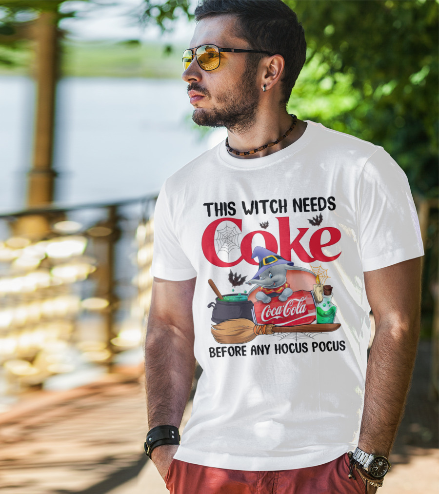 This Witch Needs Coke Before Any Hocus Pocus Coca-Cola Dumbo Halloween T-Shirt