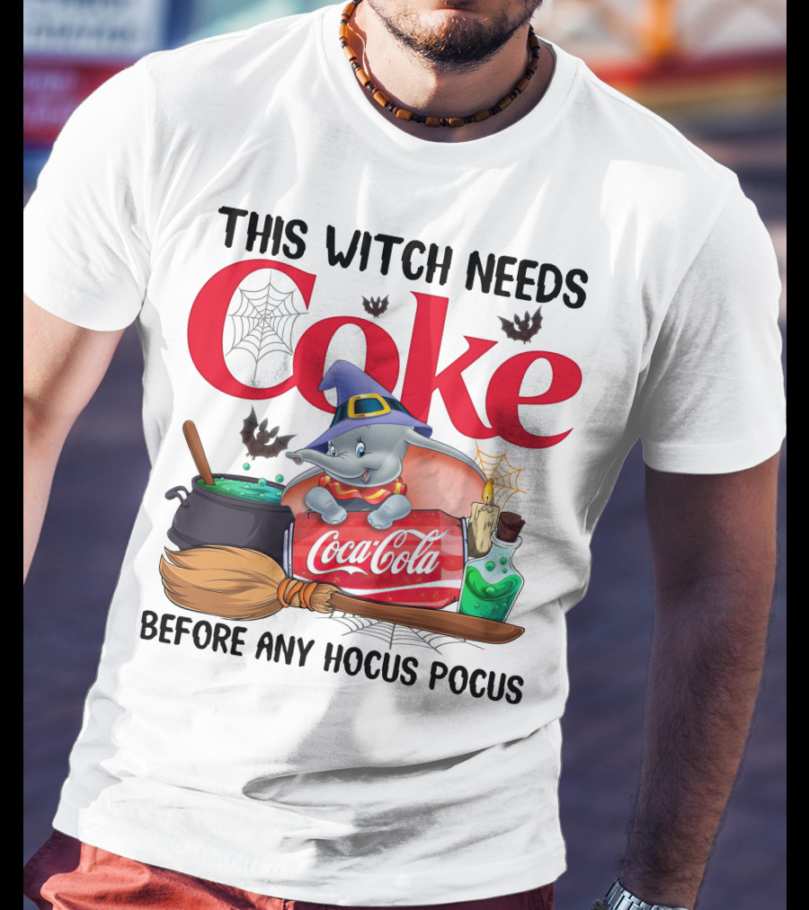 This Witch Needs Coke Before Any Hocus Pocus Coca-Cola Dumbo Halloween T-Shirt