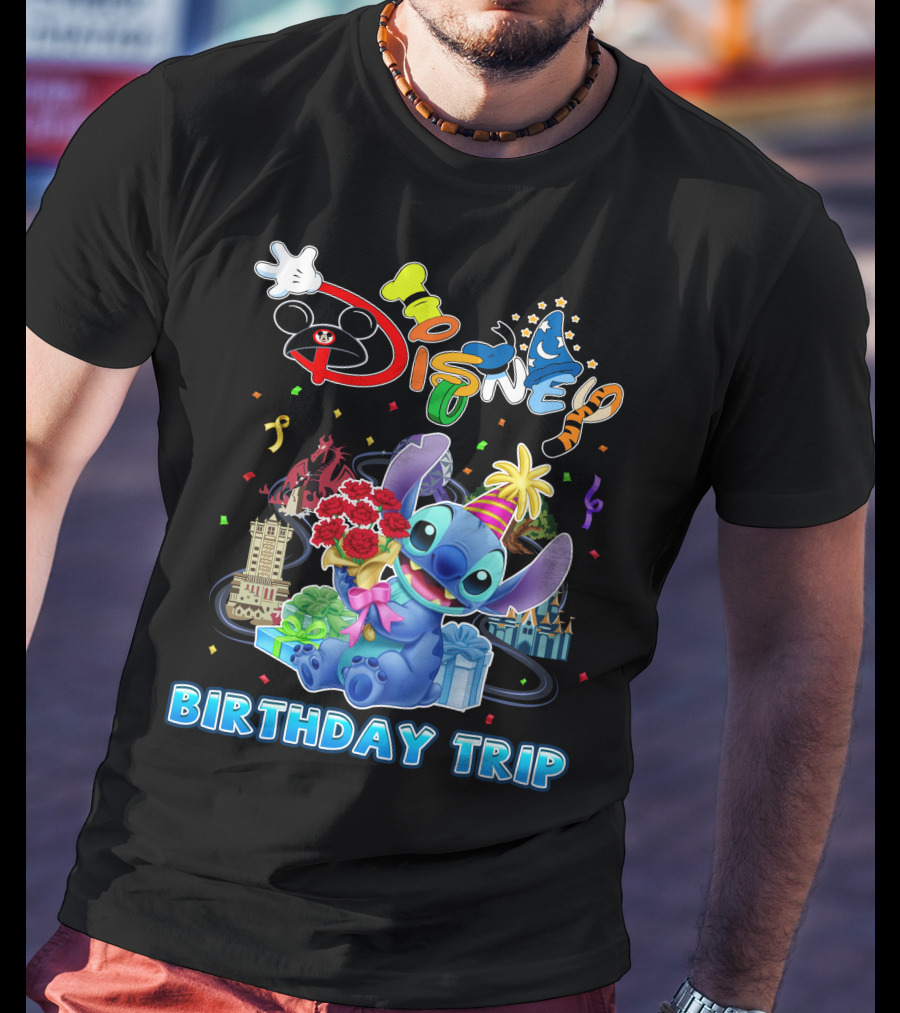 Disney Birthday Trip Stitch Celebration T-Shirt