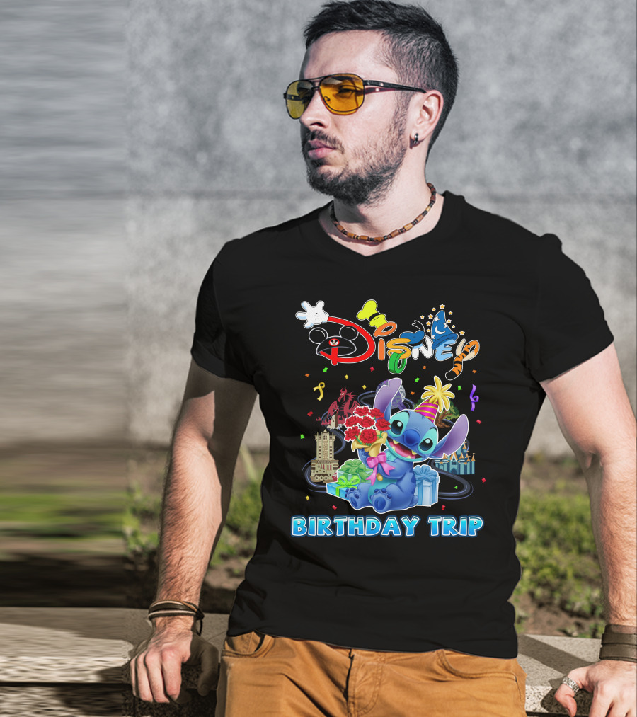 Disney Birthday Trip Stitch Celebration T-Shirt