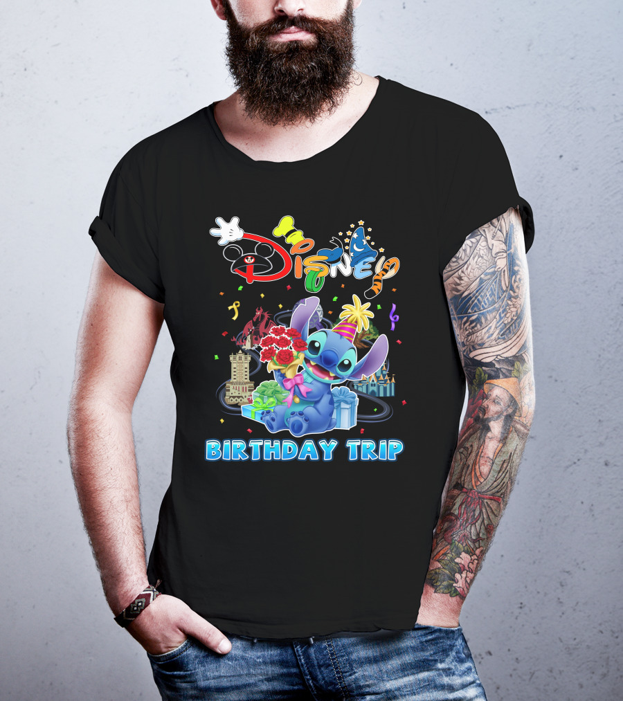 Disney Birthday Trip Stitch Celebration T-Shirt