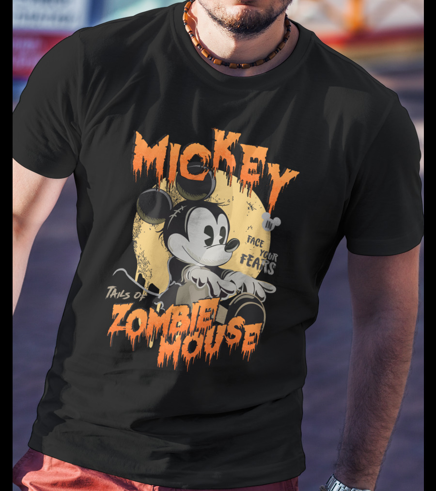 Mickey Tails Of Zombie Mouse Face Your Fears T-Shirt
