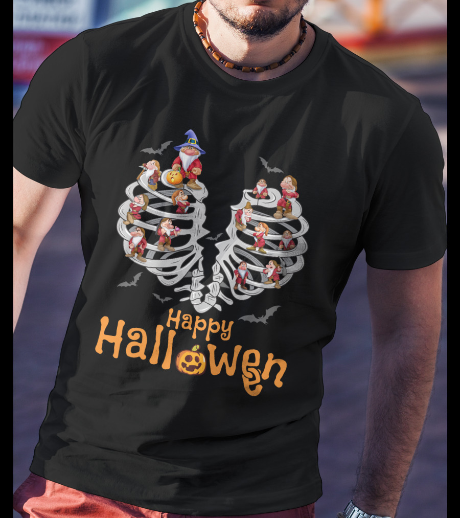 Happy Halloween Grumpy Skeleton Dwarfs T-Shirt
