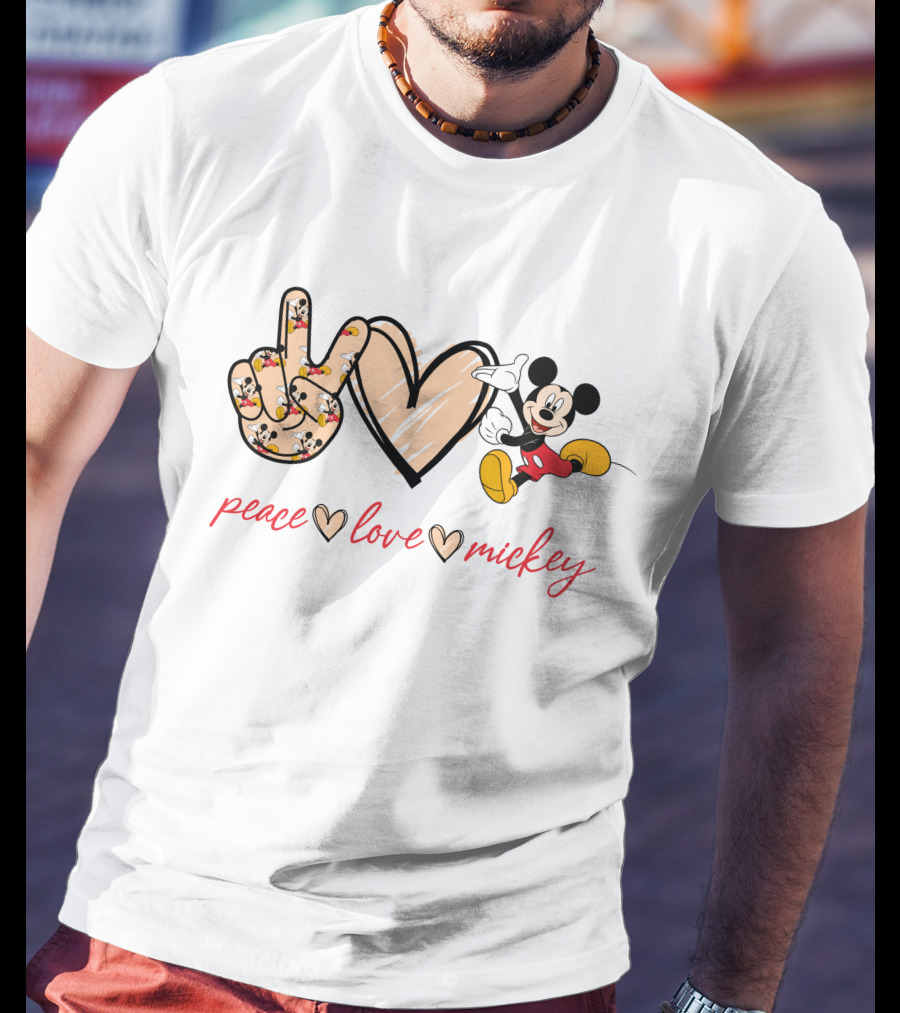 Peace Love Mickey T-Shirt
