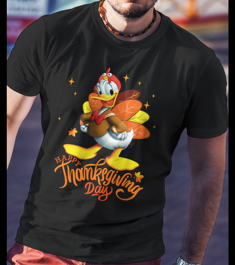Happy Thanksgiving Day Donald Duck Turkey Costume T-Shirt