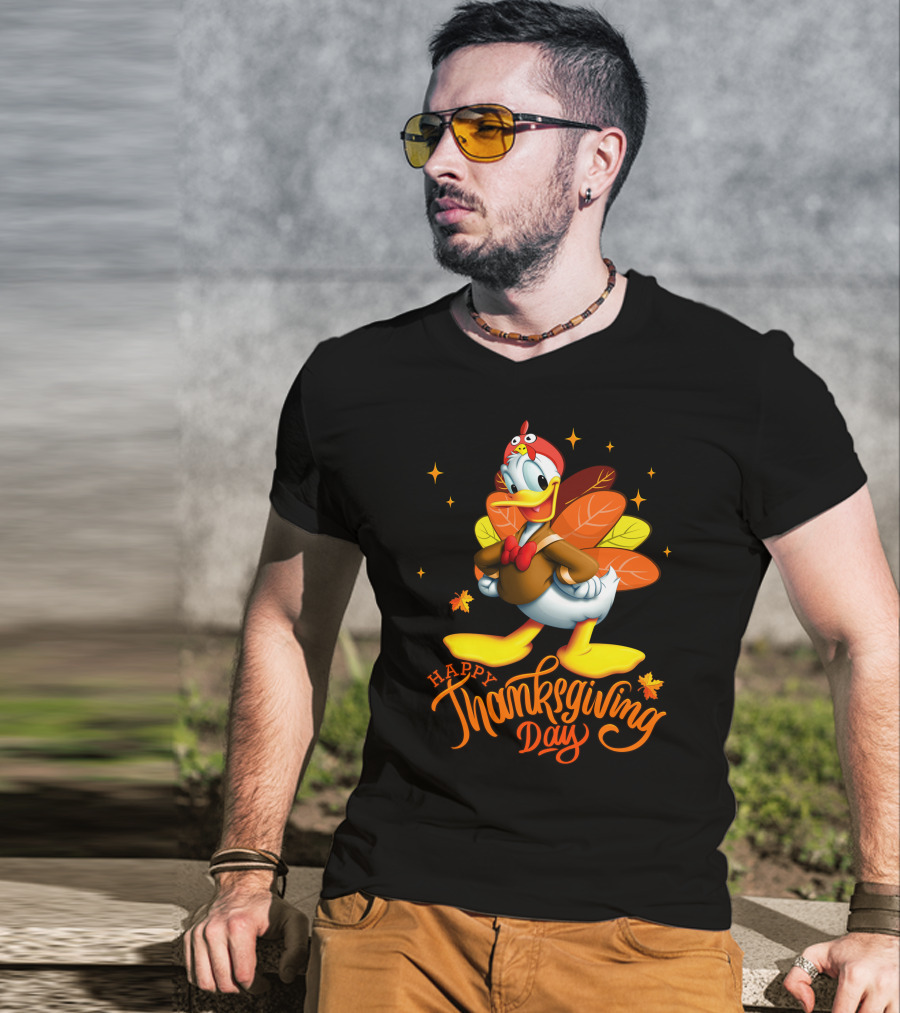 Happy Thanksgiving Day Donald Duck Turkey Costume T-Shirt
