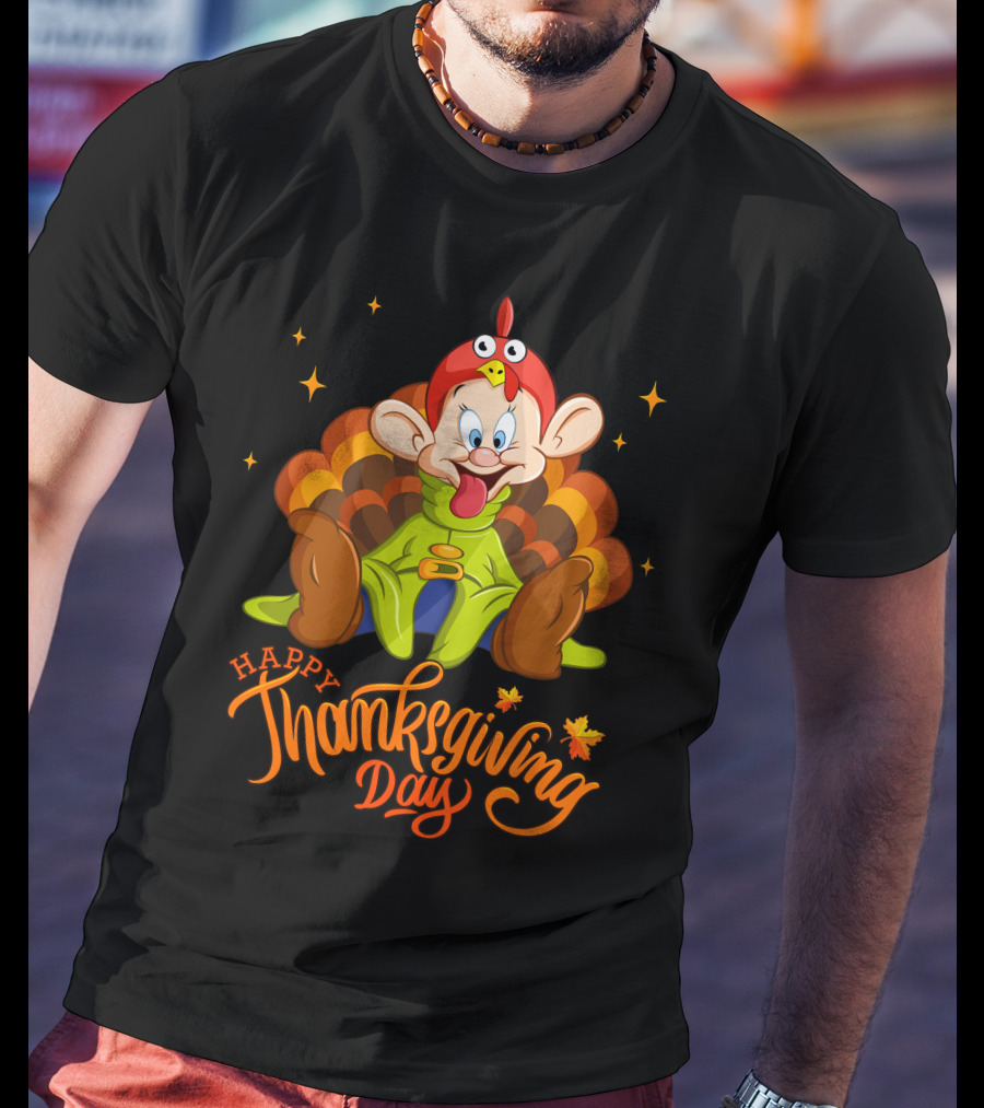 Happy Thanksgiving Day Dopey Turkey Costume T-Shirt