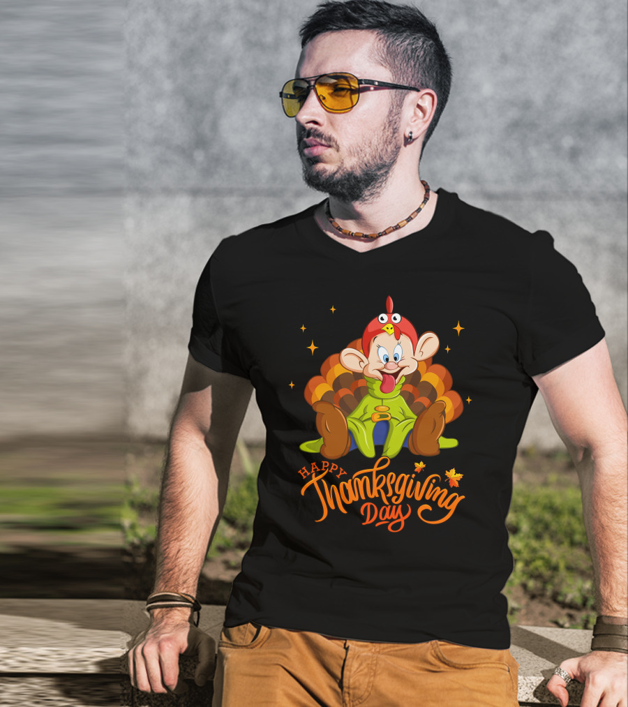 Happy Thanksgiving Day Dopey Turkey Costume T-Shirt