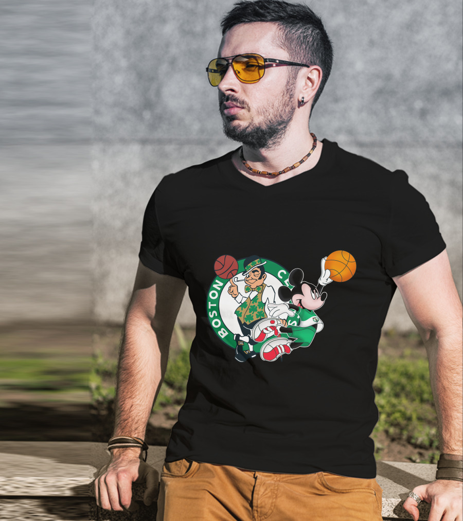 Mickey Boston Celtics Basketball Fantasy T-Shirt