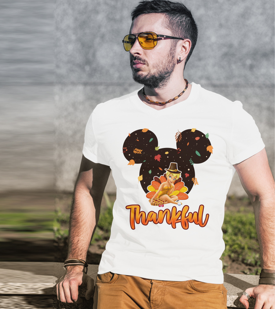 Thankful Tinkerbell Thanksgiving Mickey Ears T-Shirt