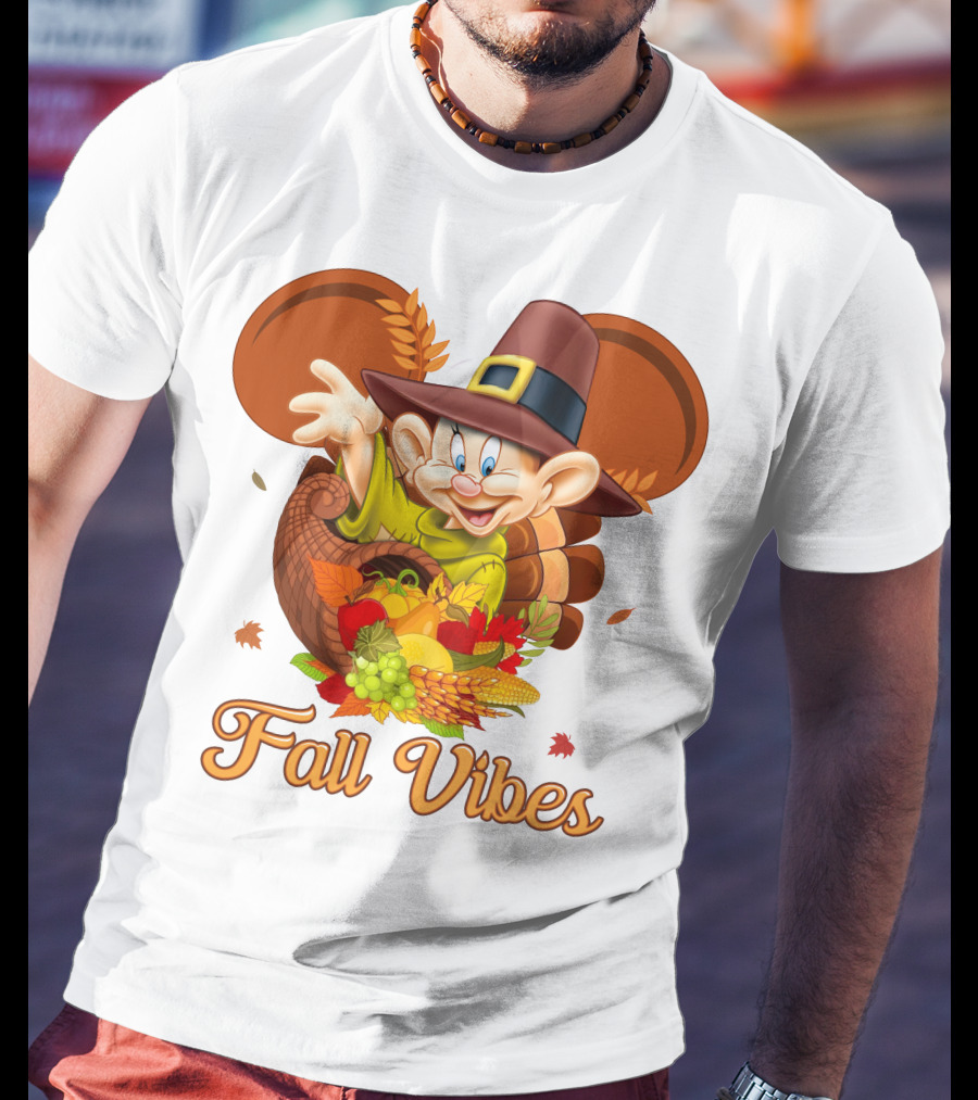 Dopey Fall Vibes Cornucopia Thanksgiving T-Shirt
