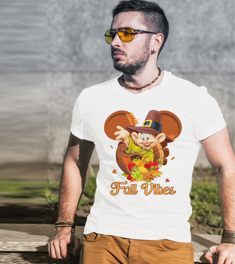 Dopey Fall Vibes Cornucopia Thanksgiving T-Shirt