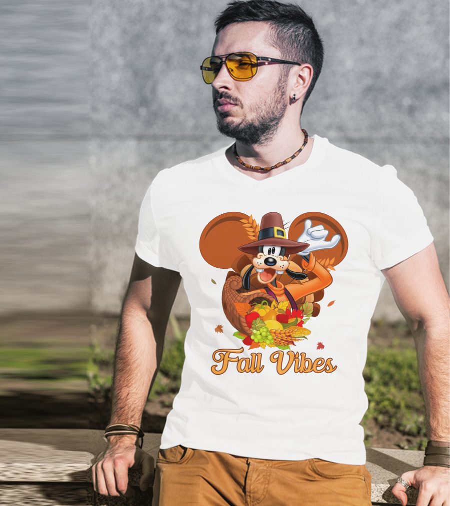 Goofy Fall Vibes Thanksgiving Cornucopia T-Shirt