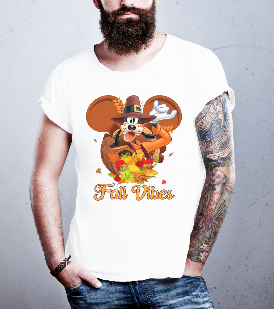 Goofy Fall Vibes Thanksgiving Cornucopia T-Shirt